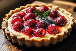 Ricotta Tart With Roast Strawberries Recipe
