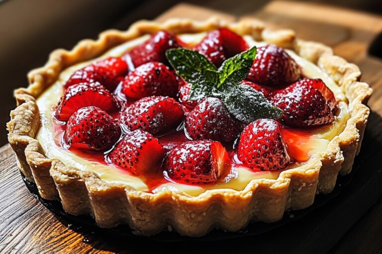 Ricotta Tart With Roast Strawberries Recipe