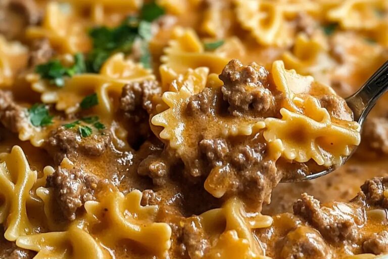 Creamy Velveeta Beef & Bowtie Pasta Recipe
