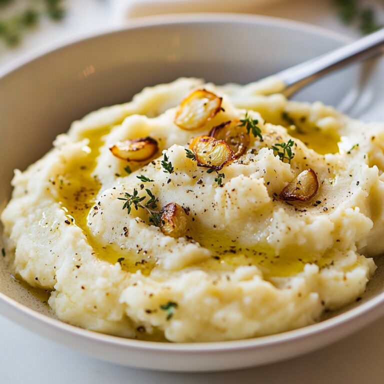 Roasted Garlic Mashed Cauliflower Recipe