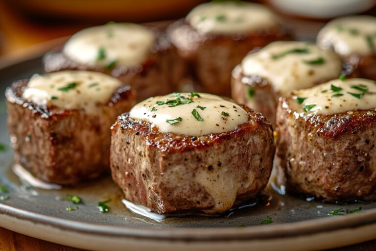 Garlic Parmesan Cream Sauce Steak Bites Recipe
