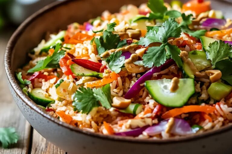 The Best Crispy Rice Salad With Veggies And Peanut Dressing Recipe