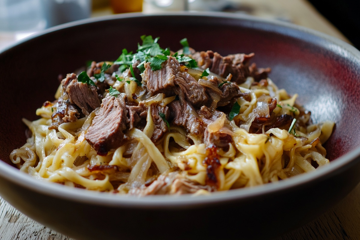 French Onion Beef And Noodles Recipe