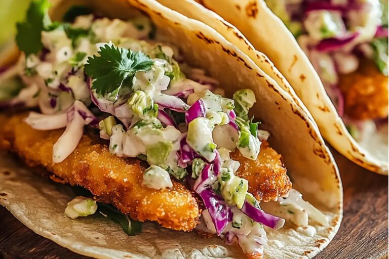 Crispy Fish Tacos With Cilantro Lime Slaw Recipe