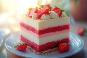 Vanilla Strawberry Ombre Cake Recipe