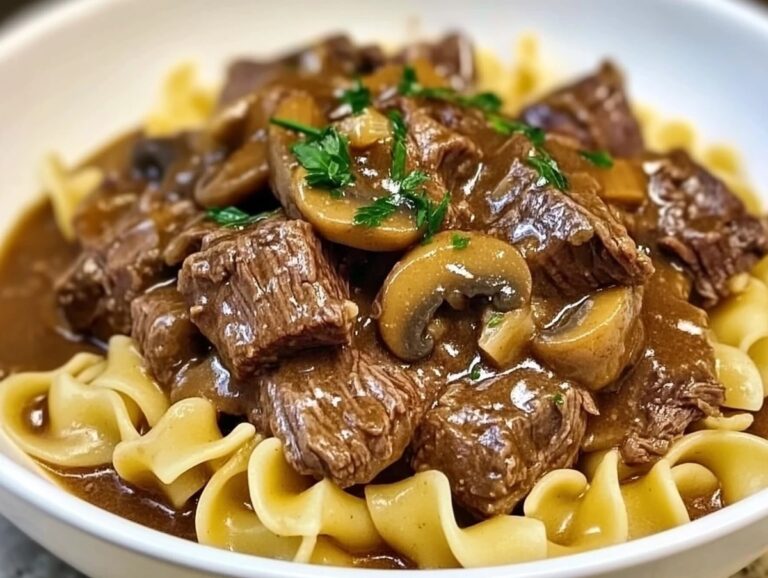 Crockpot Beef Tips & Noodles Recipe