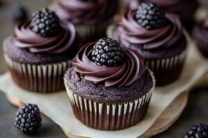 Dark Chocolate Blackberry Cupcakes Recipe