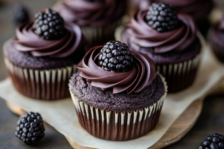 Dark Chocolate Blackberry Cupcakes Recipe