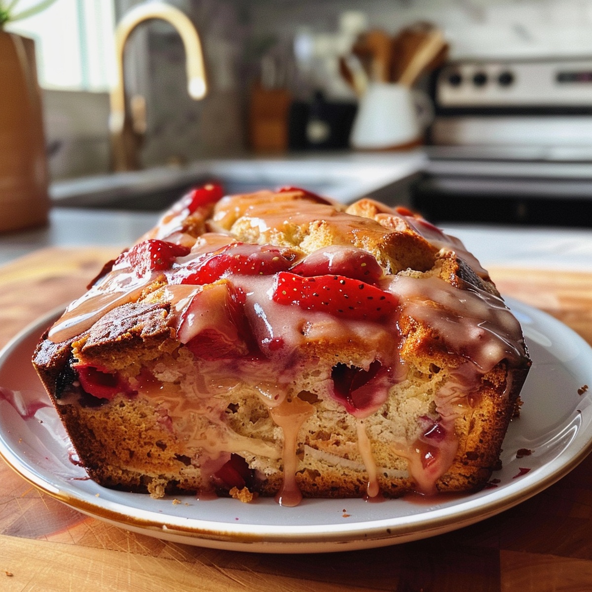 Glazed Strawberry Bread Recipe