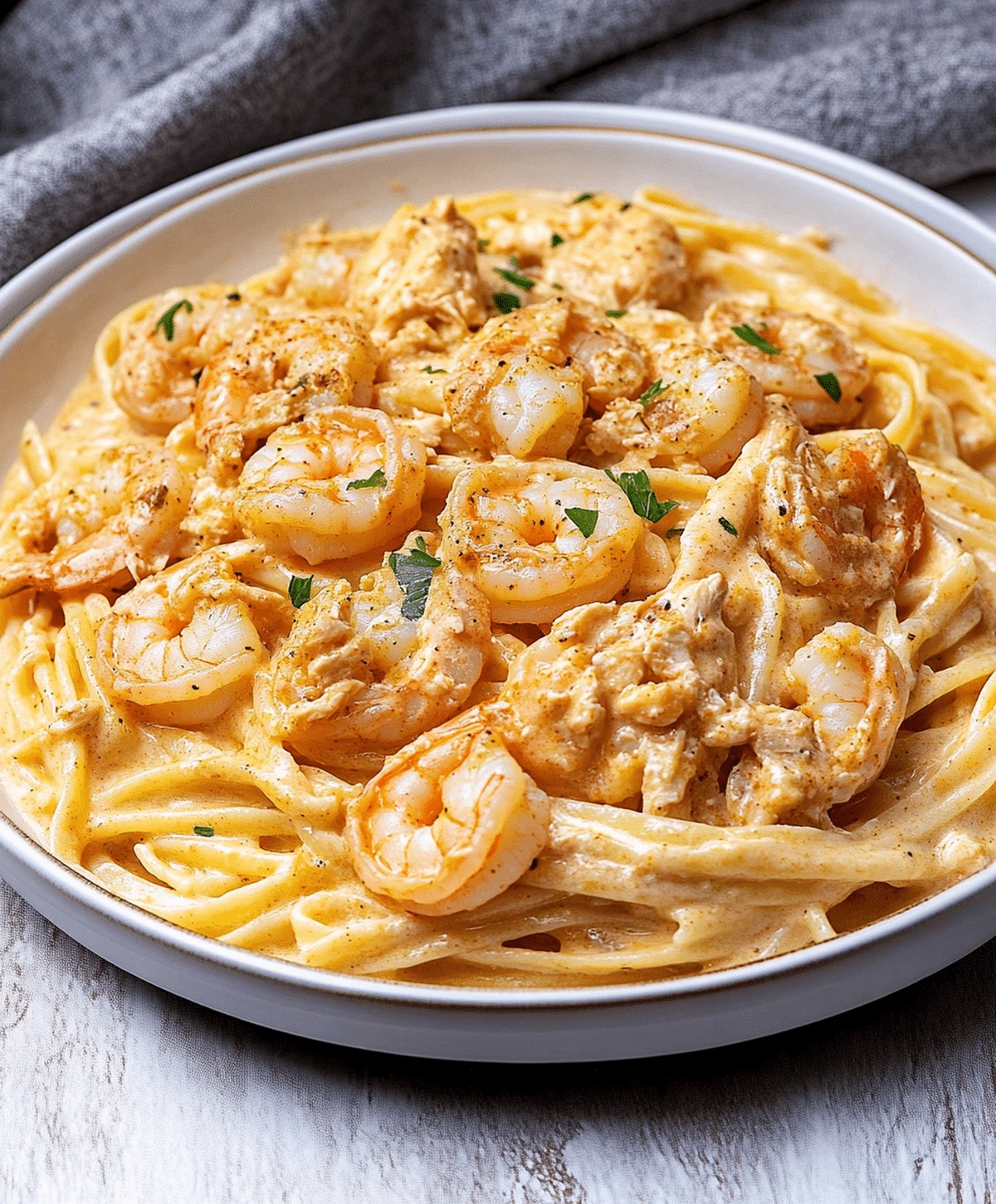 Creamy Cajun Shrimp And Chicken Pasta Recipe