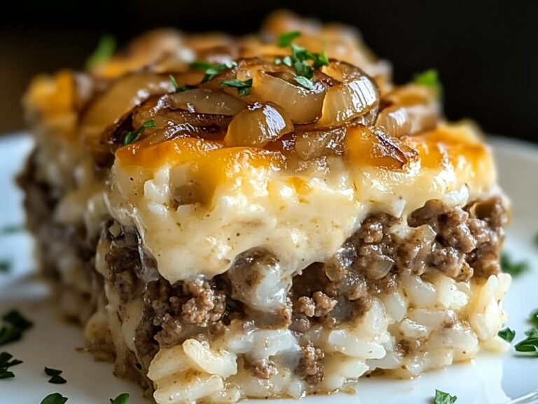 French Onion Ground Beef And Rice Casserole Recipe