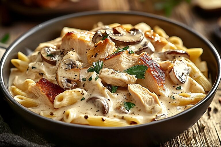 Creamy Chicken & Mushroom Pasta Recipe