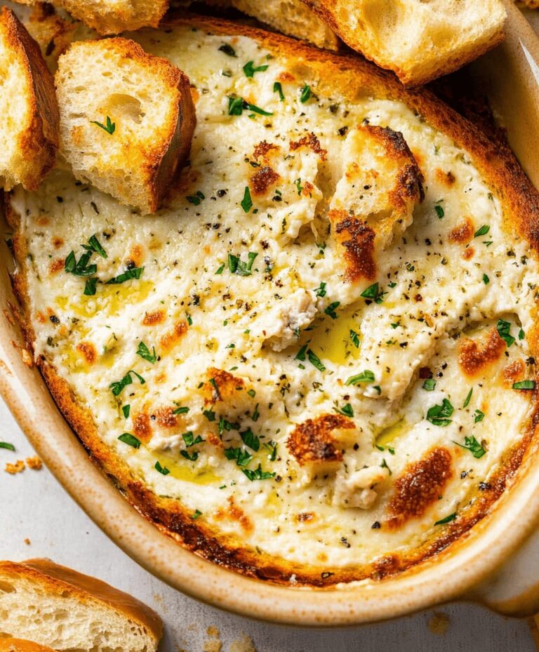Baked Garlic Bread Dip Recipe
