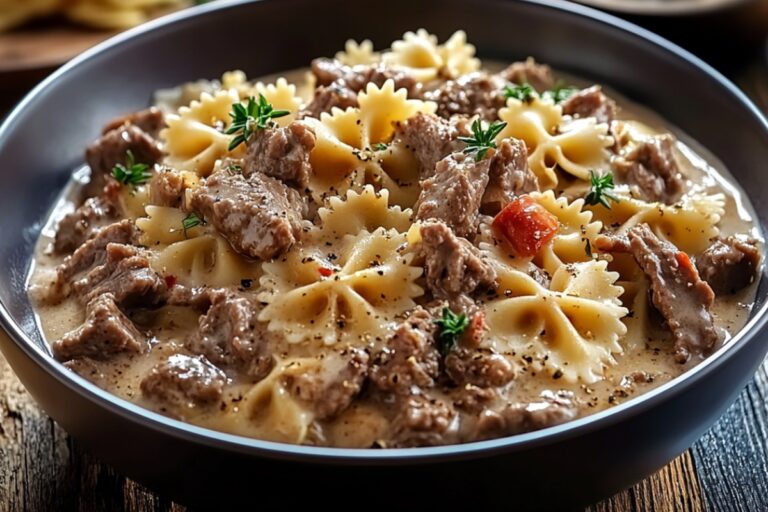 Creamy Beef And Bowtie Pasta Recipe