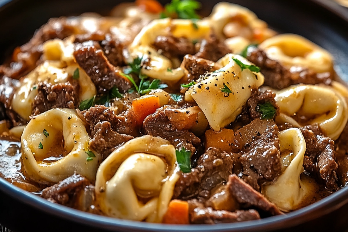 Cheesesteak Tortellini In A Rich Provolone Sauce Recipe