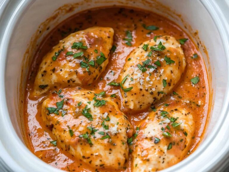Slow Cooker Creamy Tomato Basil Chicken Breast Recipe