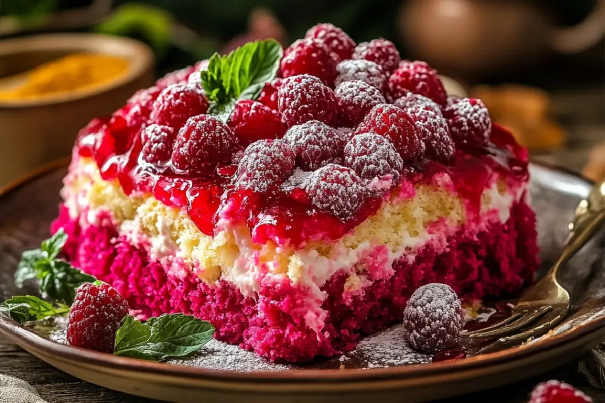 Raspberry Zinger Poke Cake Recipe