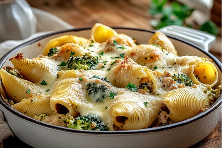Chicken & Broccoli Alfredo Stuffed Shells Recipe