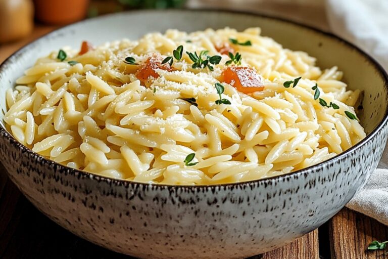 Creamy Garlic Parmesan Orzo Recipe