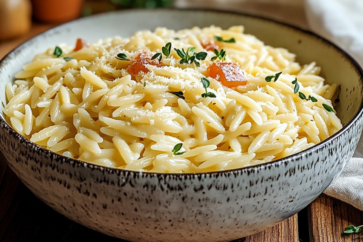 Creamy Garlic Parmesan Orzo Recipe