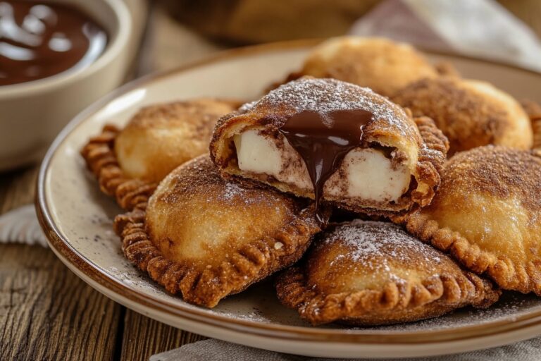 Deep-Fried Smores Ravioli With Chocolate Dipping Sauce Recipe