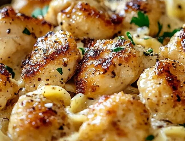 How to Prepare Garlic Butter Chicken Bites with Creamy Parmesan Pasta