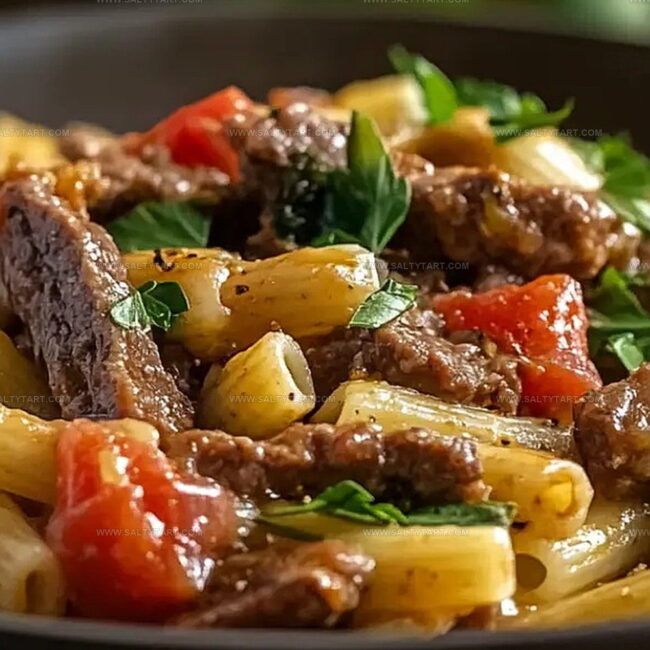 Philly Cheesesteak Pasta Rundown