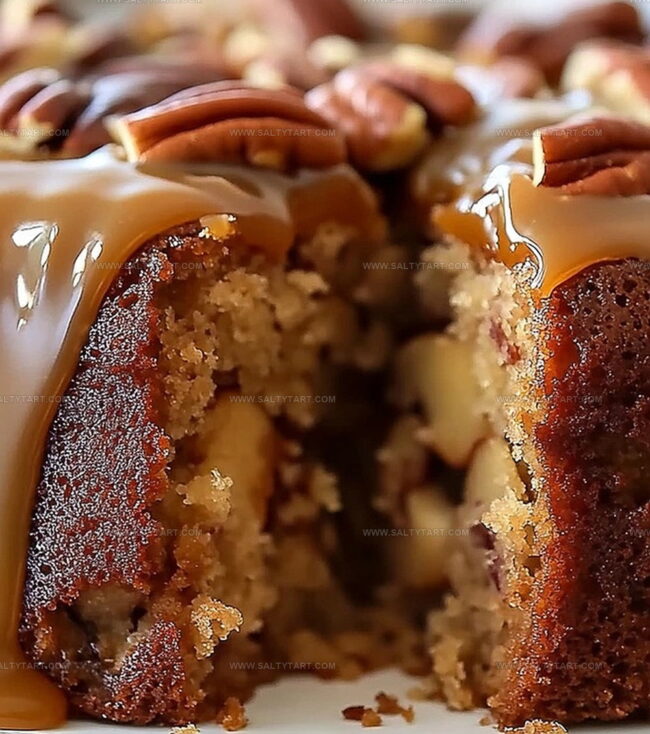 Apple Pecan Cake With Caramel Glaze Overview