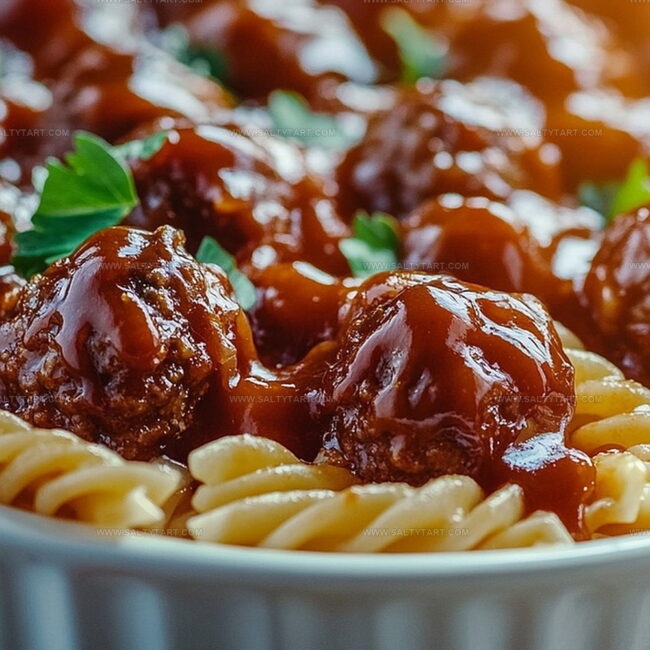 Sweet and Tangy BBQ Meatball Pasta Overview