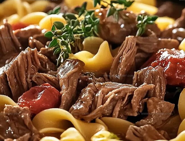 Steps for Slow Cooker Beef and Noodles