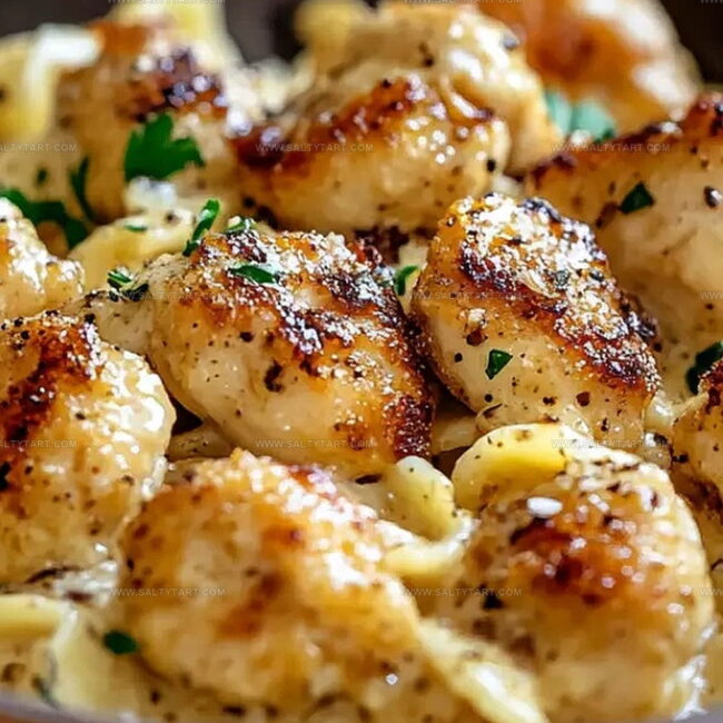 What Makes Garlic Butter Chicken Bites with Creamy Parmesan Pasta Great