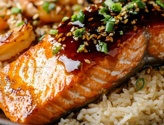 How to Cook Honey Garlic Salmon & Shrimp Rice
