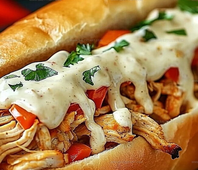 Stepwise Instructions For Slow Cooker Chicken Philly Sandwiches