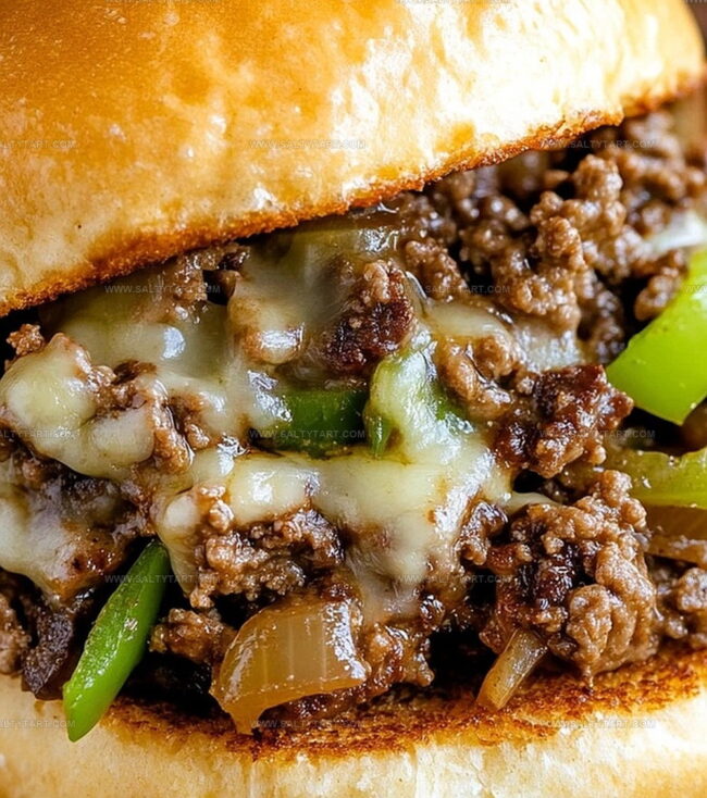 Philly Cheesesteak Sloppy Joes with a Twist