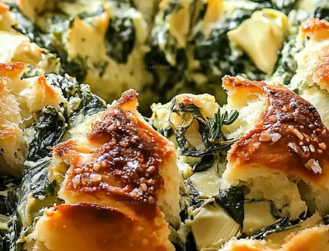 Steps for Making Spinach Artichoke Christmas Bread