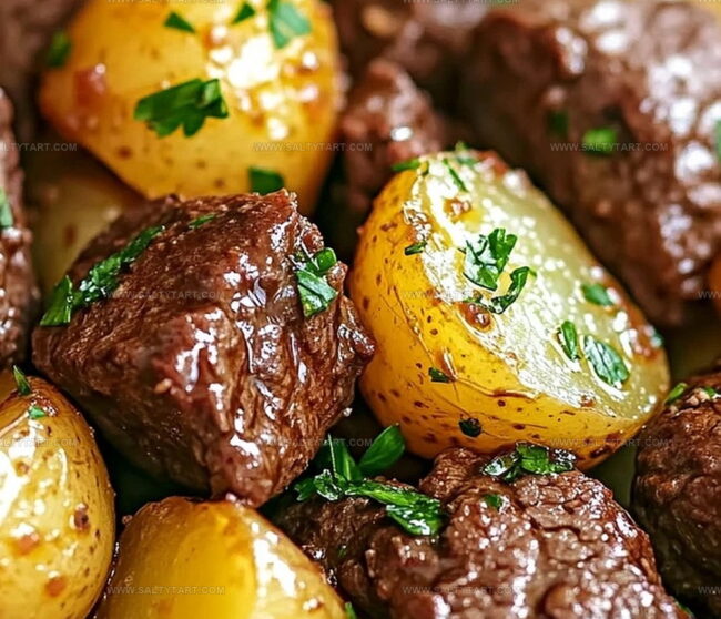 Step-By-Step Guide To Slow Cooker Garlic Butter Beef Bites And Potatoes