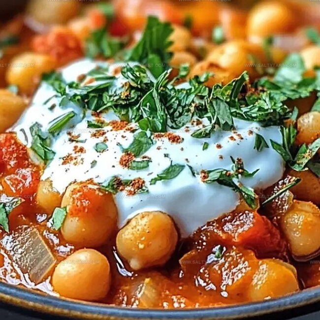 Chickpea, Tomato, and Harissa Stew with Herby Yogurt That Wows