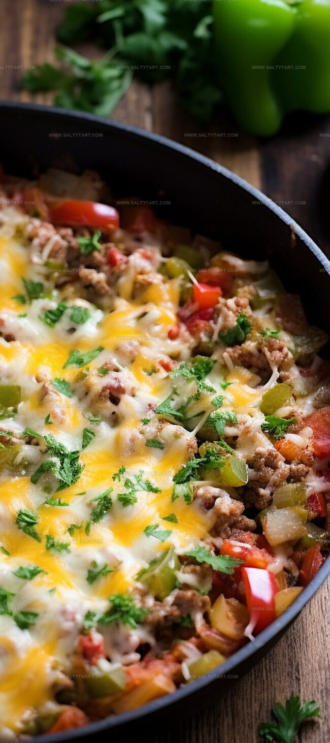Ingredients in Ground Beef Stuffed Pepper Skillet