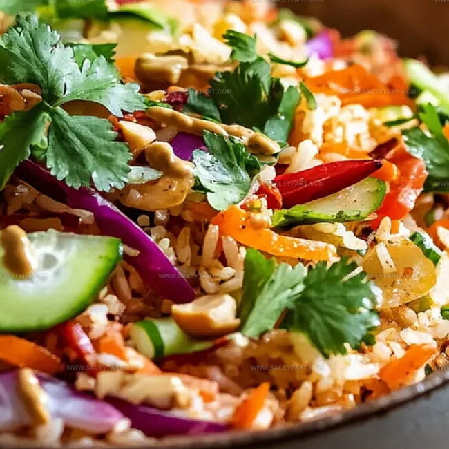 Crispy Rice Salad with Veggies and Peanut Dressing You’ll Crave