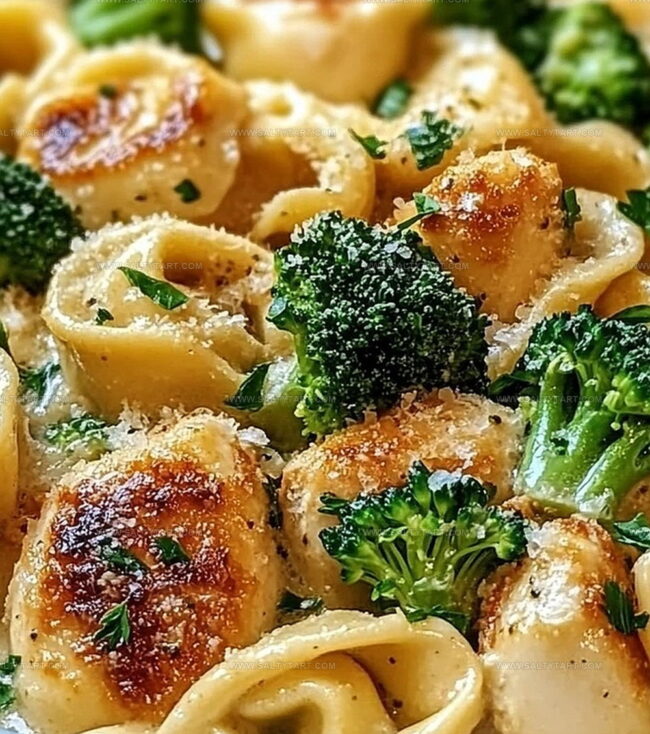 Creamy Garlic Parmesan Tortellini With Chicken & Broccoli Secrets
