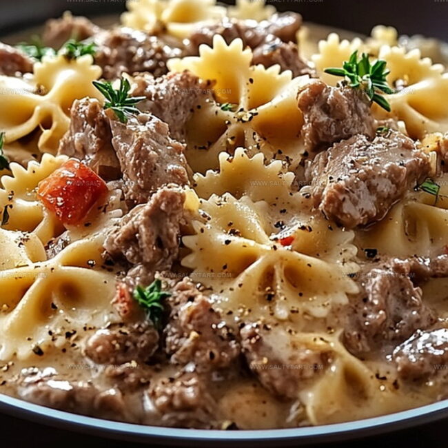 Why Creamy Beef and Bowtie Pasta Satisfies