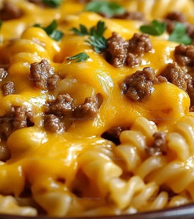 Cheesy Sloppy Cheeseburger Pasta Essentials