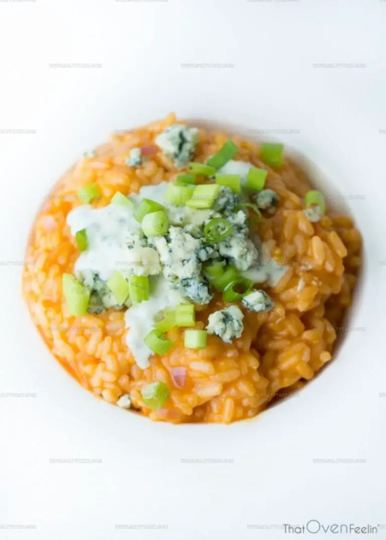 6543695 Wingless Buffalo Risotto With A Blue Cheese Sauce Recipe